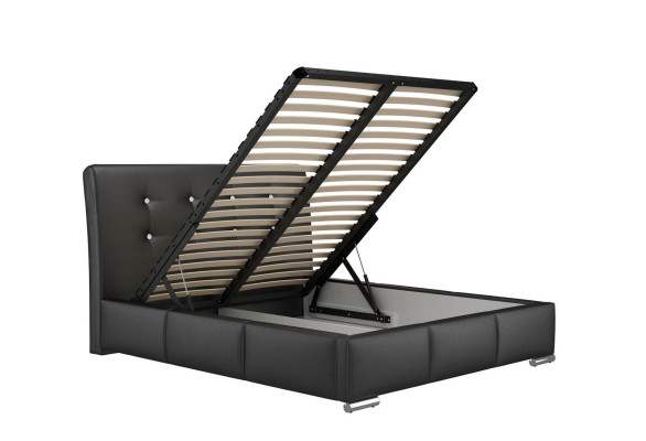 Echtelijk bed Bedframe Bedden Gestoffeerd bed Tweepersoonsbed Wit Polyester Eigentijds