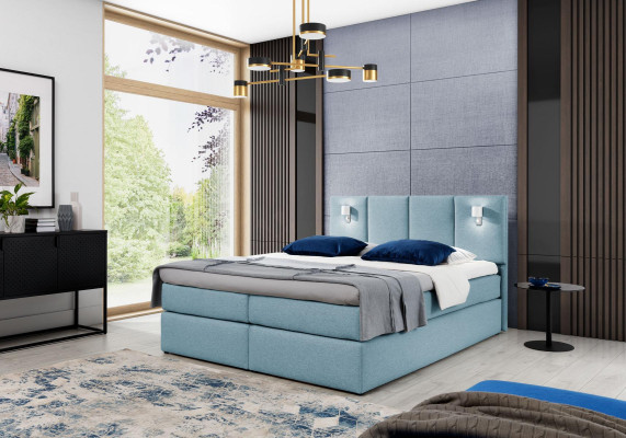 Bed Boxspring bed Bedroom Upholstered Design Double Modern Fabric 200x200