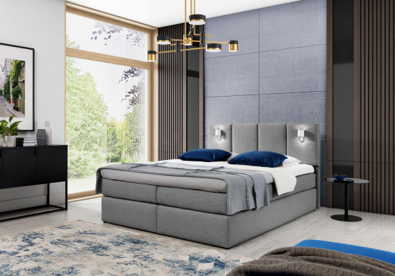Bed Boxspring bed Bedroom Upholstered Design Double Modern Fabric 200x200