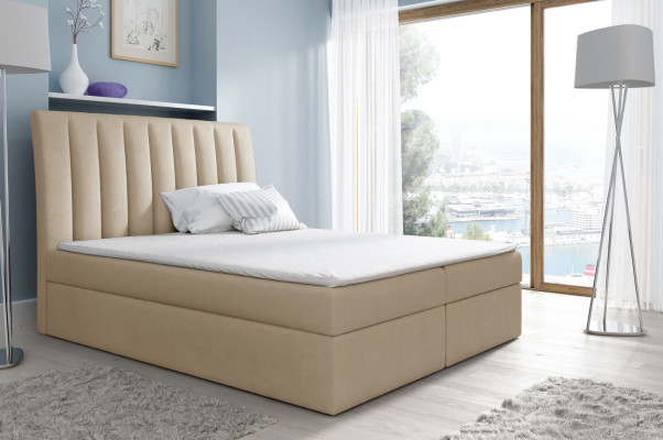 Echtelijk bed Bedframe Bed Bed met gestoffeerde polyester boxspringbed Tweepersoonsbed