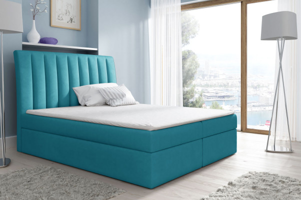Echtelijk bed Bedframe Bed Bed met gestoffeerde polyester boxspringbed Tweepersoonsbed