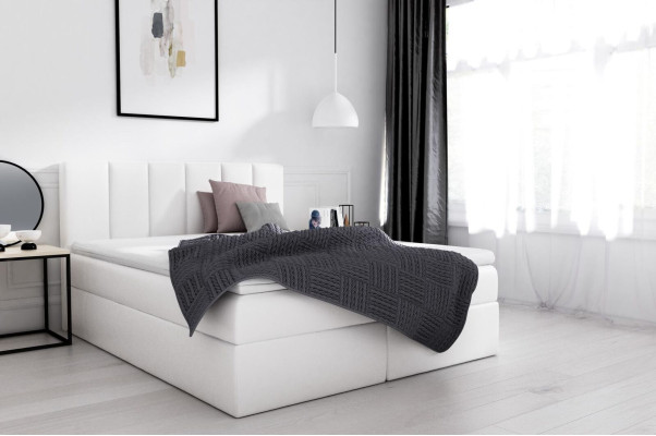 Boxspringbed Tweepersoonsbed Bed met opbergruimte Tweepersoonsbed Bedden Gestoffeerd bed Wit Nieuw