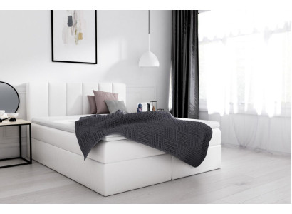 Boxspringbed Tweepersoonsbed Bed met opbergruimte Tweepersoonsbed Bedden Gestoffeerd bed Wit Nieuw
