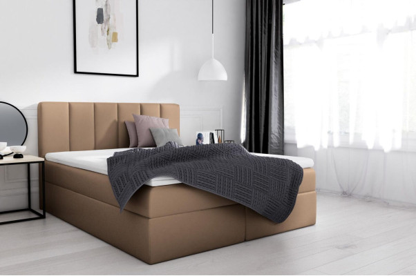 Boxspringbed Tweepersoonsbed Bed met opbergruimte Tweepersoonsbed Bedden Gestoffeerd bed Wit Nieuw