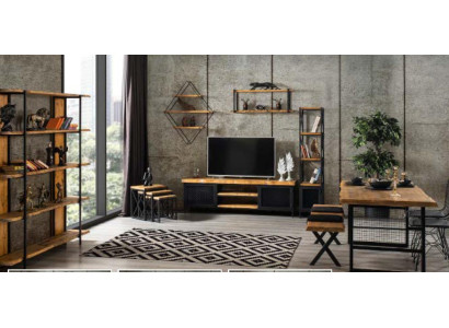 Eetkamerset Eettafel Wandkast Tv-meubel Woonkamerset 5-delig.