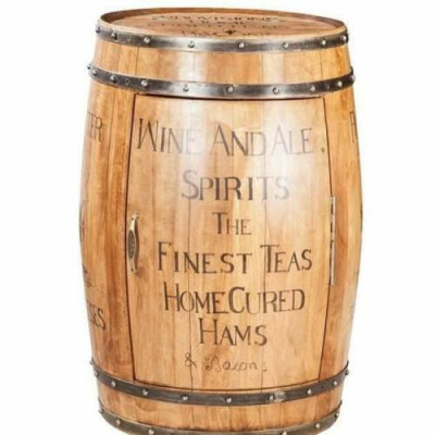 Wijnrek huisbar vintage houten bar tafel houten kasten rond nieuw