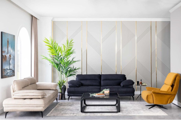 Luxe bank meubels bankstellen banken 3-delig set salonstel stoffen.