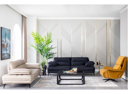 Luxe bank meubels bankstellen banken 3-delig set salonstel stoffen.