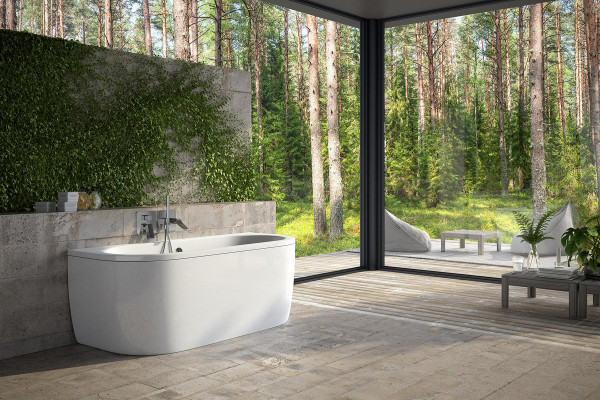 Badkuipen Rechthoekig Design Rond Wit Modern