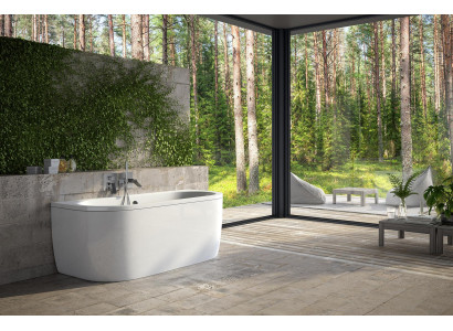 Badkuipen Rechthoekig Design Rond Wit Modern