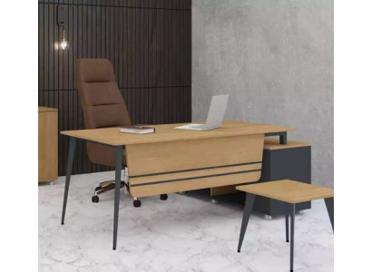 Bureautafel werkkamer kantoormeubilair hoekbureau meubeldesign hout