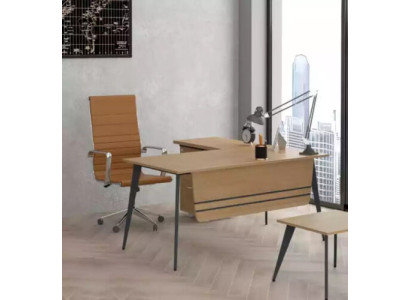 Kantoor houten meubelen hoekbureau designer werktafel kantoortafel