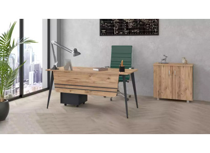 Tafel kantoor set met bureau en archiefkast compleet 2-delig