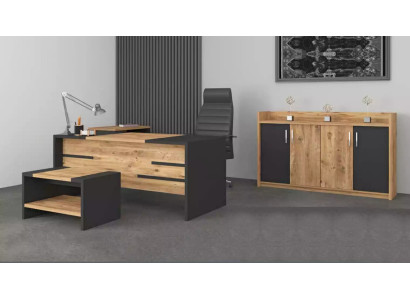 Kantoormeubel set Kantoormeubel Bureau Kast Stijl Modern Nieuw 4 delig.