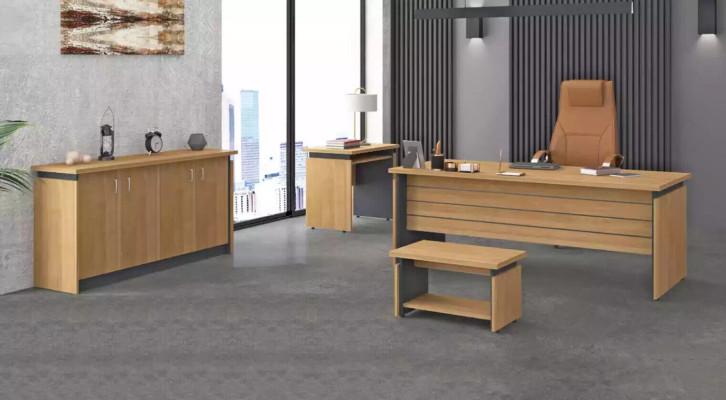Werkkamer Houten meubels Complete set Bureau Kantoor meubels 4-delig