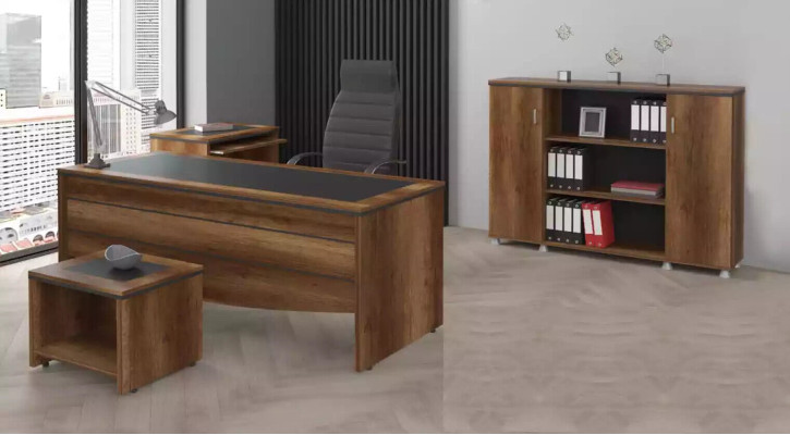 Luxe kantoormeubelen bureau werktafel thuiskantoor set 4-delig