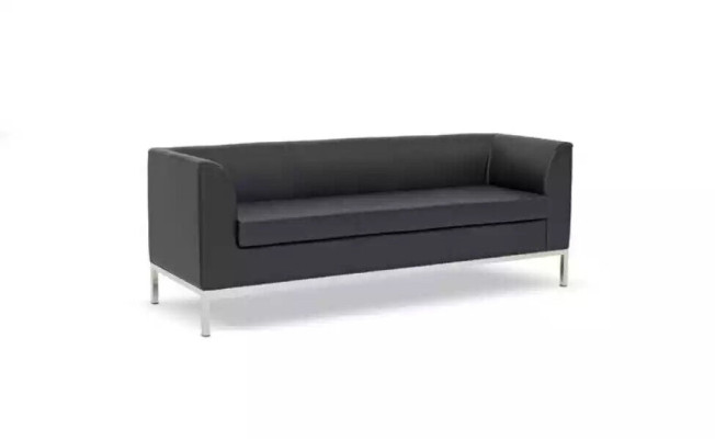 Zwarte gestoffeerde driepersoons luxe meubels voor in de studeerkamer stoffen banken.