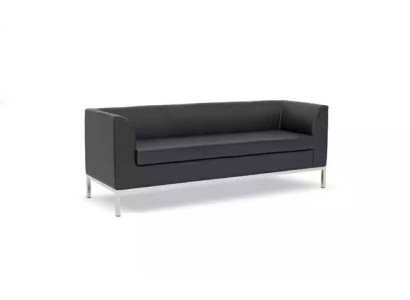 Zwarte gestoffeerde driepersoons luxe meubels voor in de studeerkamer stoffen banken.