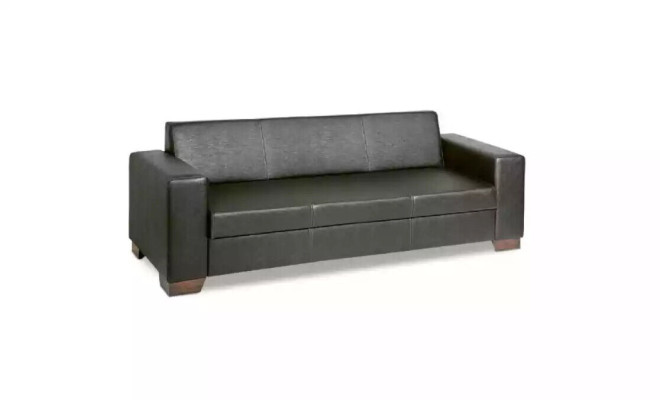 Zwarte driedubbele gebogen kantoorbank luxury sofa stofferen in moderne stijl