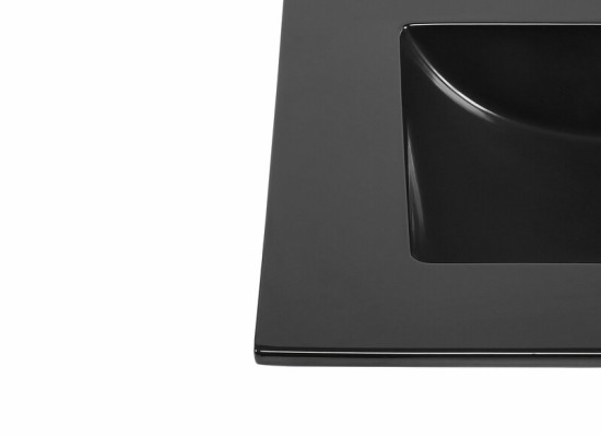 Keramische wastafel inbouw zwart blad ontwerp wastafel