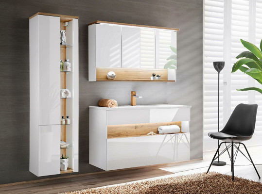 Ontwerp badkamermeubilair Bad 3-delig set garnituur Kast Wastafel Verlichting