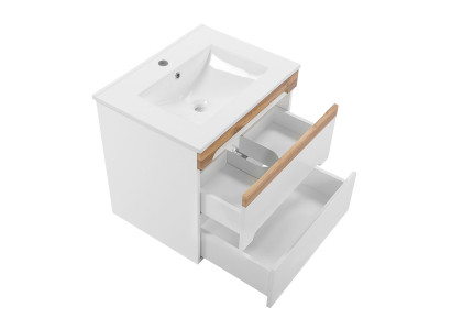 Wastafel, wastafel, onderkast, keramische kom, badkamer.