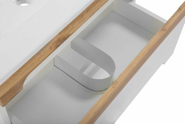 Wastafel, wastafel, onderkast, keramische kom, badkamer.