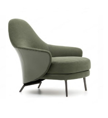 Luxe fauteuil gestoffeerde fauteuil chaise longue woonkamer eetkamer Groen