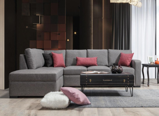 Woonkamer gestoffeerde meubels Luxe hoekbank L-vorm Modern design Bank Bank