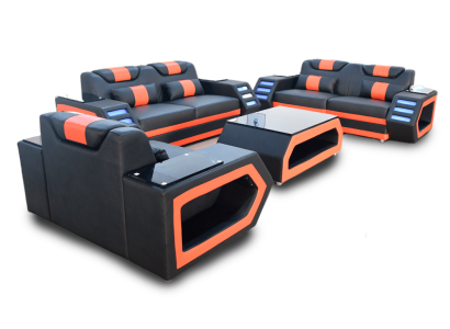 Ontwerper Bankstel Bank Bekledingsset 3+2+1 Leerbank Verlicht Leer