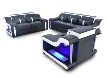 Sofaset 3+2+1 zits set Designbank Beklede banken Verlichte bank