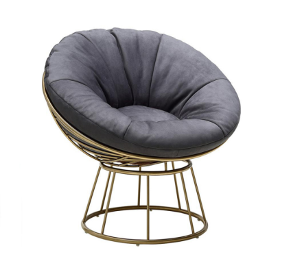 Fauteuil Zitter Ontwerp Woonkamer Bekleding Hout Bekleding Modern Luxe Grijs