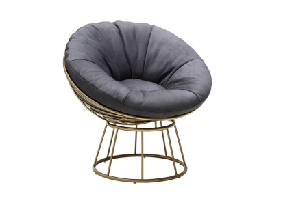 Fauteuil Zitter Ontwerp Woonkamer Bekleding Hout Bekleding Modern Luxe Grijs