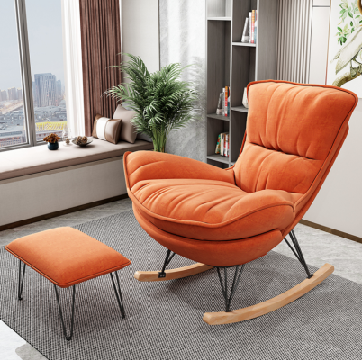 Fauteuil Design Relax Oranje Textiel Woonkamer Bekleding Luxe Eenpersoons