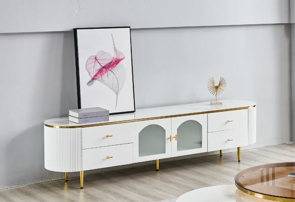 Ovale televisiestandaard rtv laag tv dressoir tv dressoir woonkamer houten meubels