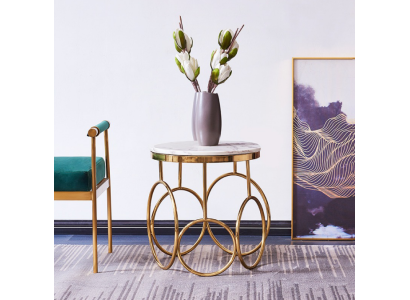 Bijzettafel Tafel Bijzettafel Designer Meubels Goud Rond Roestvrijstalen Tafel