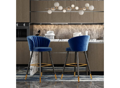 Barkruk Barkruk Blauw Fluweel Ontwerp Barkrukken Barkruk Stoelen Nieuw