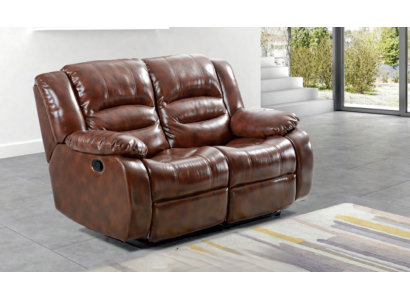 Woonkamerbank 2-zits Moderne bank Beklede zitsbank Bruin Hout