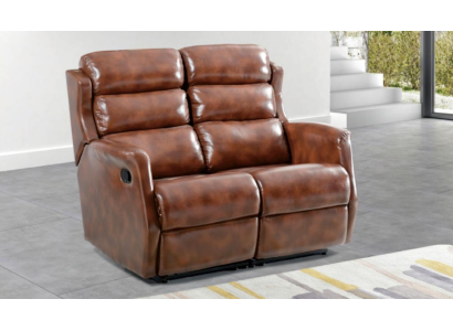 Sofa 2-zits Bruin Banken Stijl Luxe Woonkamer Modern Ontwerp Kunstleer