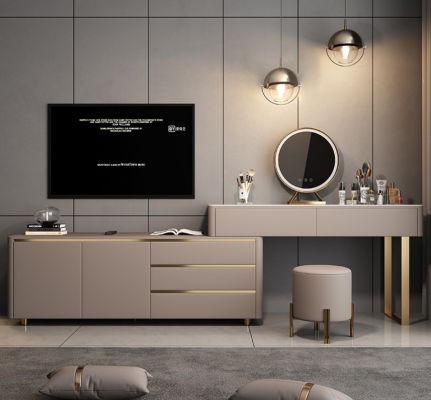 Make-up tafel met RTV laden spiegel luxe console slaapkamer