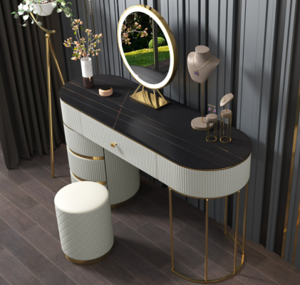 Kaptafel Spiegel Console Makeuptafel Tafels Consoles Roestvrij staal
