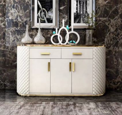 Laden Ontwerp Houten Kast Luxe Dressoir TV-meubel Dressoir Wit Nieuw