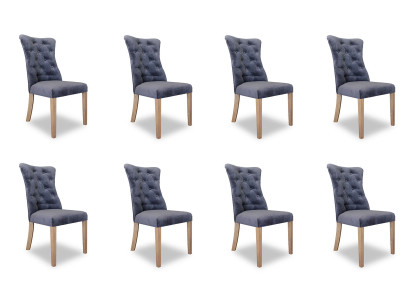 8x Stoelen Stoel Bekleding Design Chesterfield Set Fauteuil Compleet Set