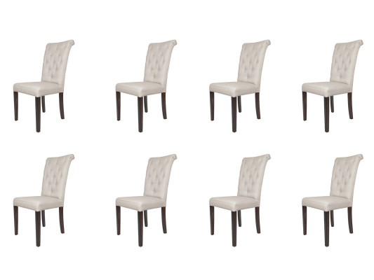 8x Stoelen Stoel Set Fauteuil Ontwerp Bekleding Leer Textiel Eet Woonkamer