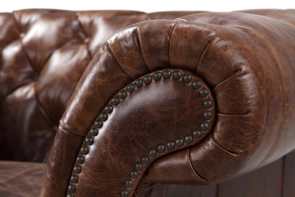 Chesterfield Bank Bank Bekleding 1 Zits Fauteuil Bankstellen Design Bekleding Leer Nieuw