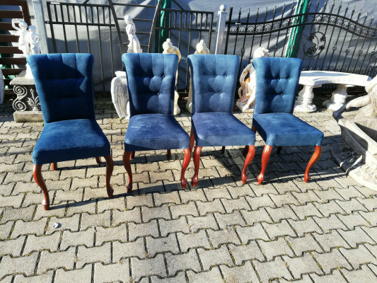 Eetkamer 4x Stoel Set Stoelen Set Bekleding Leuning Woonkamer Hout