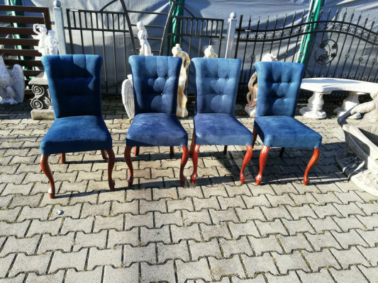 Eetkamer 4x Stoel Set Stoelen Set Bekleding Leuning Woonkamer Hout