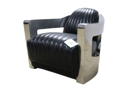 Lederen fauteuil Aviator Club fauteuil Art Deco Cocktail fauteuil TV fauteuil nieuw