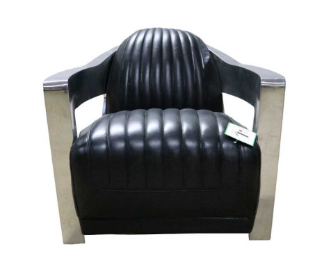 Lederen fauteuil Aviator Club fauteuil Art Deco Cocktail fauteuil TV fauteuil nieuw
