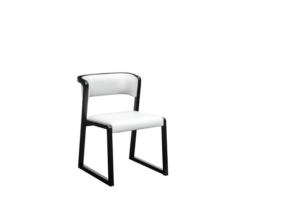 Stoel 1x Eetkamer Club stoelen Fauteuil Designer Hout Lounge Italië Bekleding Wit